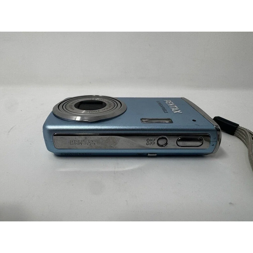Pentax Optio M50 8MP Digital Camera Blue w/ Charger 2 Batteries (See Video)